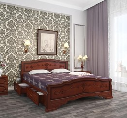 Кровать Карина-6 с ящиками из массива Браво